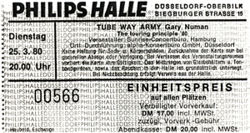 Dusseldorf Philipshalle Ticket 1980